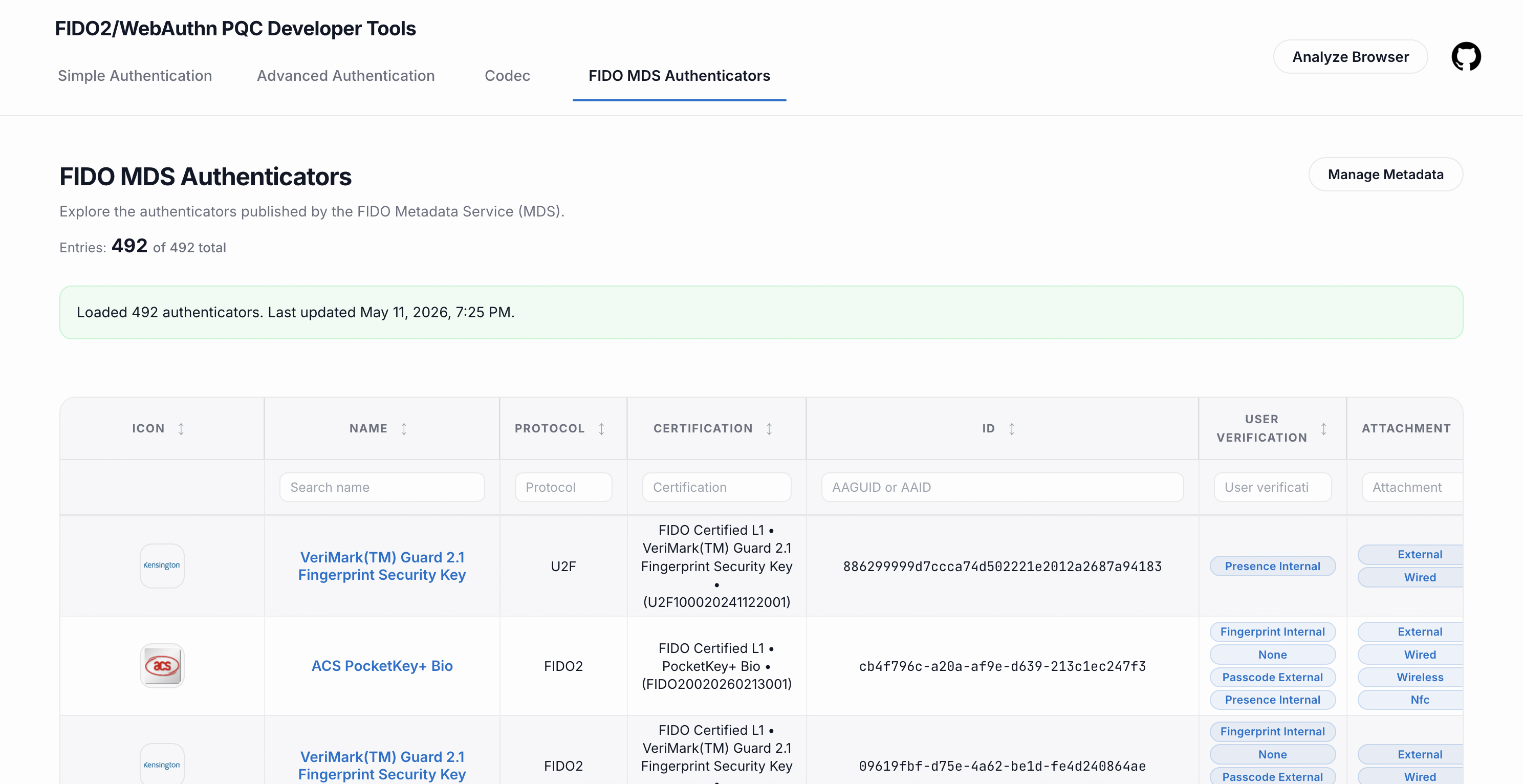 Web Authentication Developer Platform preview